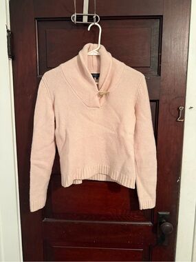 Ralph Lauren Light Pink Shawl Collar‎ Toggle Sweater 100% wool